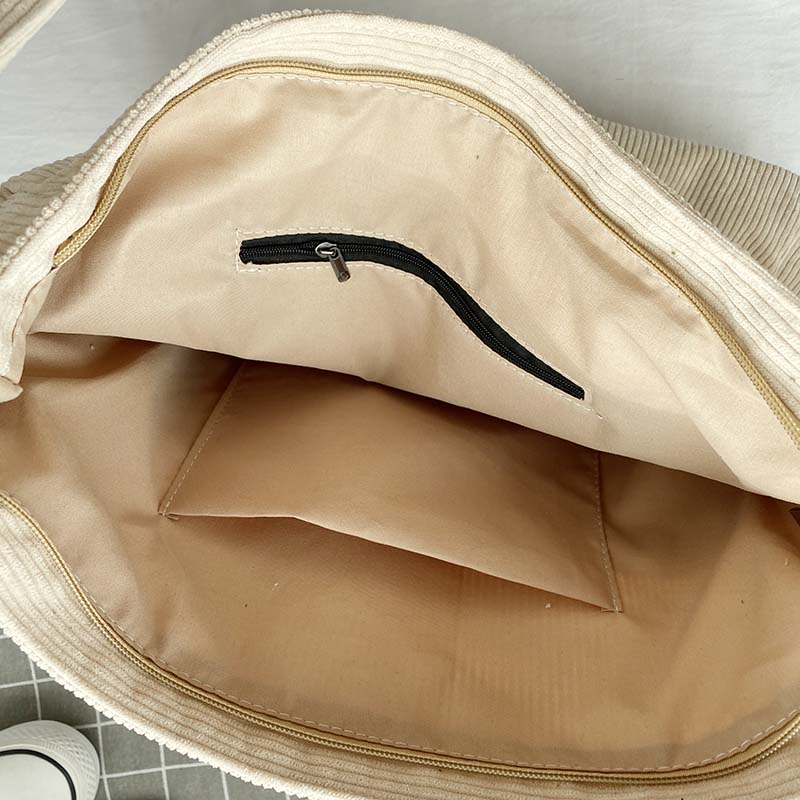 Borse a tracolla classiche resistenti in tela velluto a coste da donna