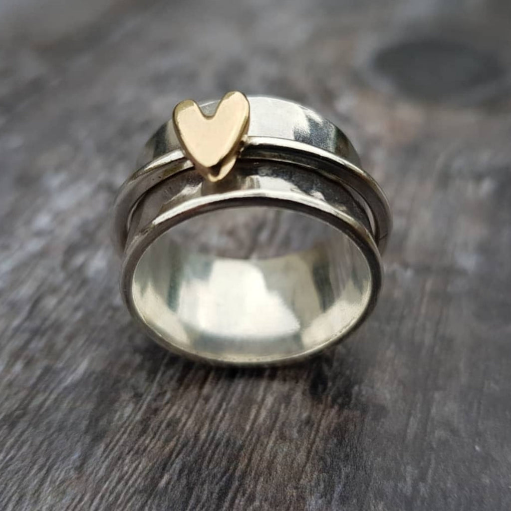 Anello Cuore Oro e Argento Donna Lusso – Stile Elegante Raffinato e Luminoso.