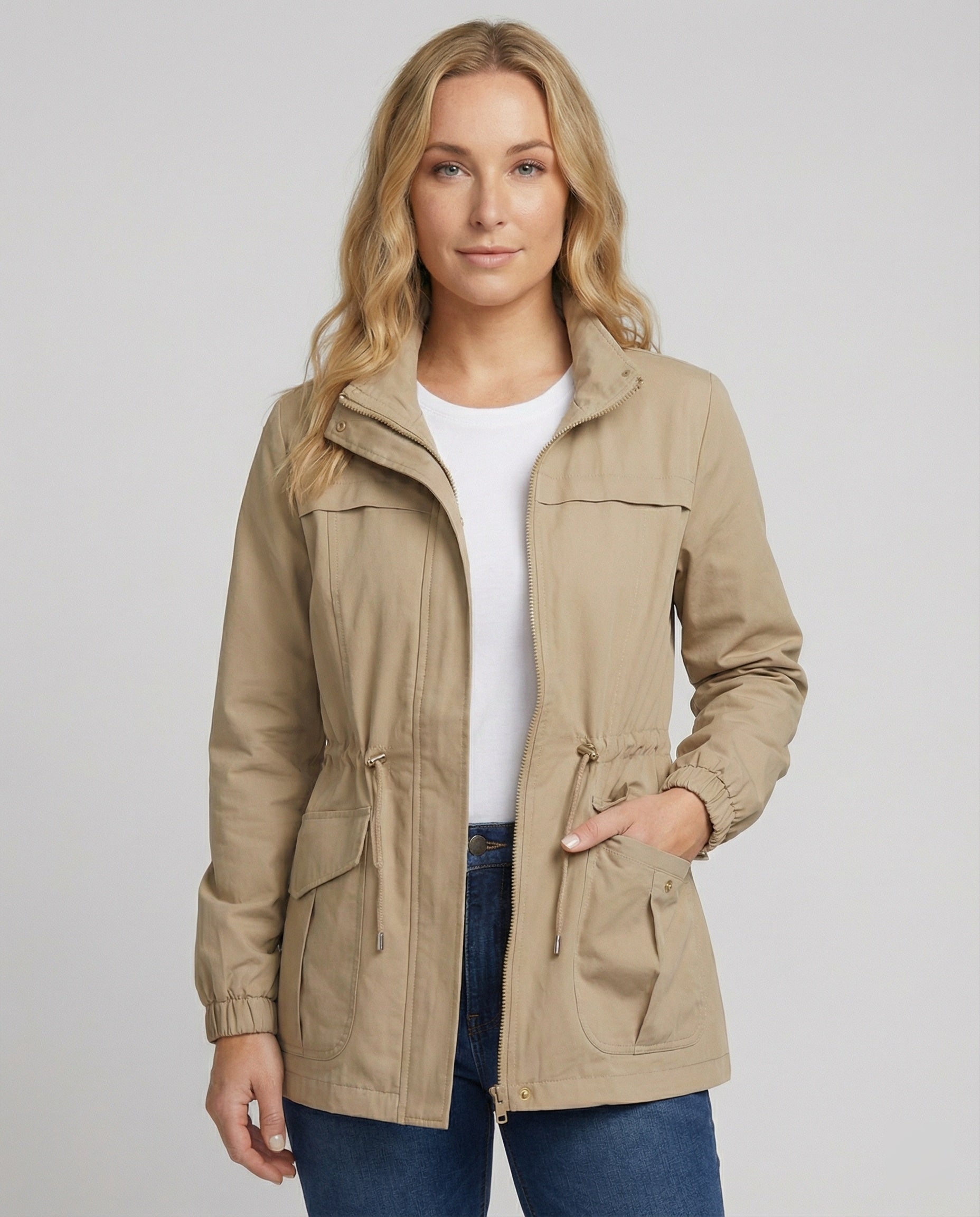 Giacca utility da donna con vita regolabile - Casual chic e pratica