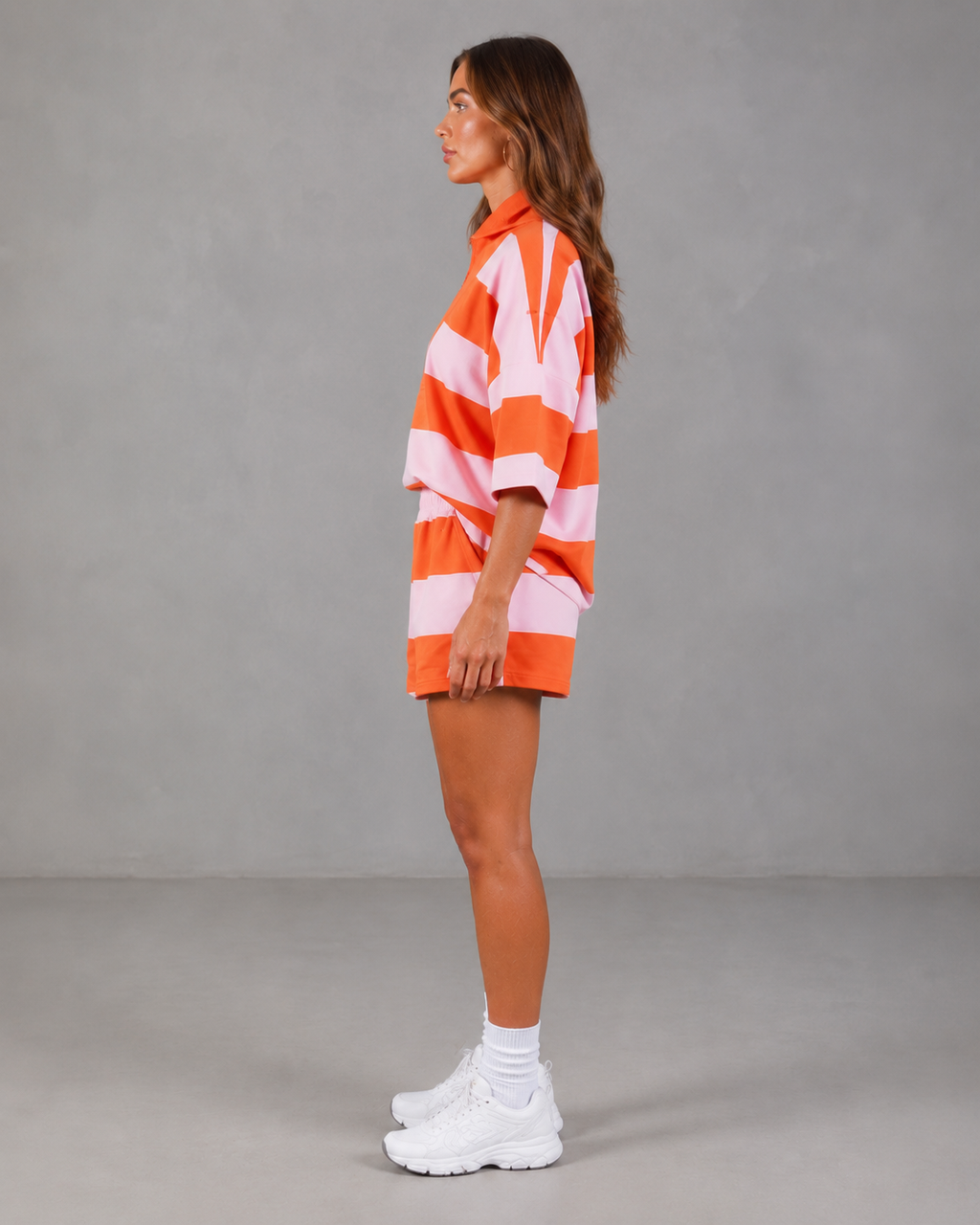 Maglione da donna a righe con zip corta - Morbido e casual