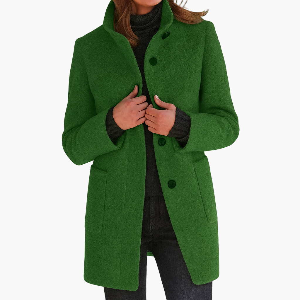Cappotto corto in misto lana da donna moderno – Elegante giacca monopetto