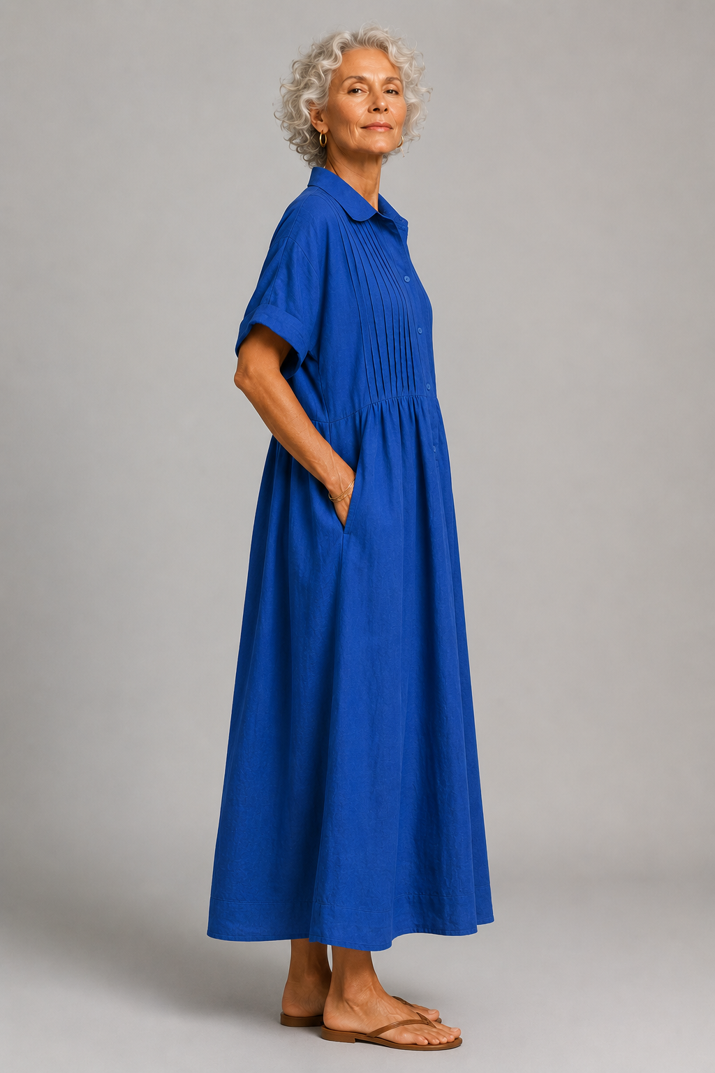 Abito estivo da donna fluido a maniche corte - Leggero ed elegante