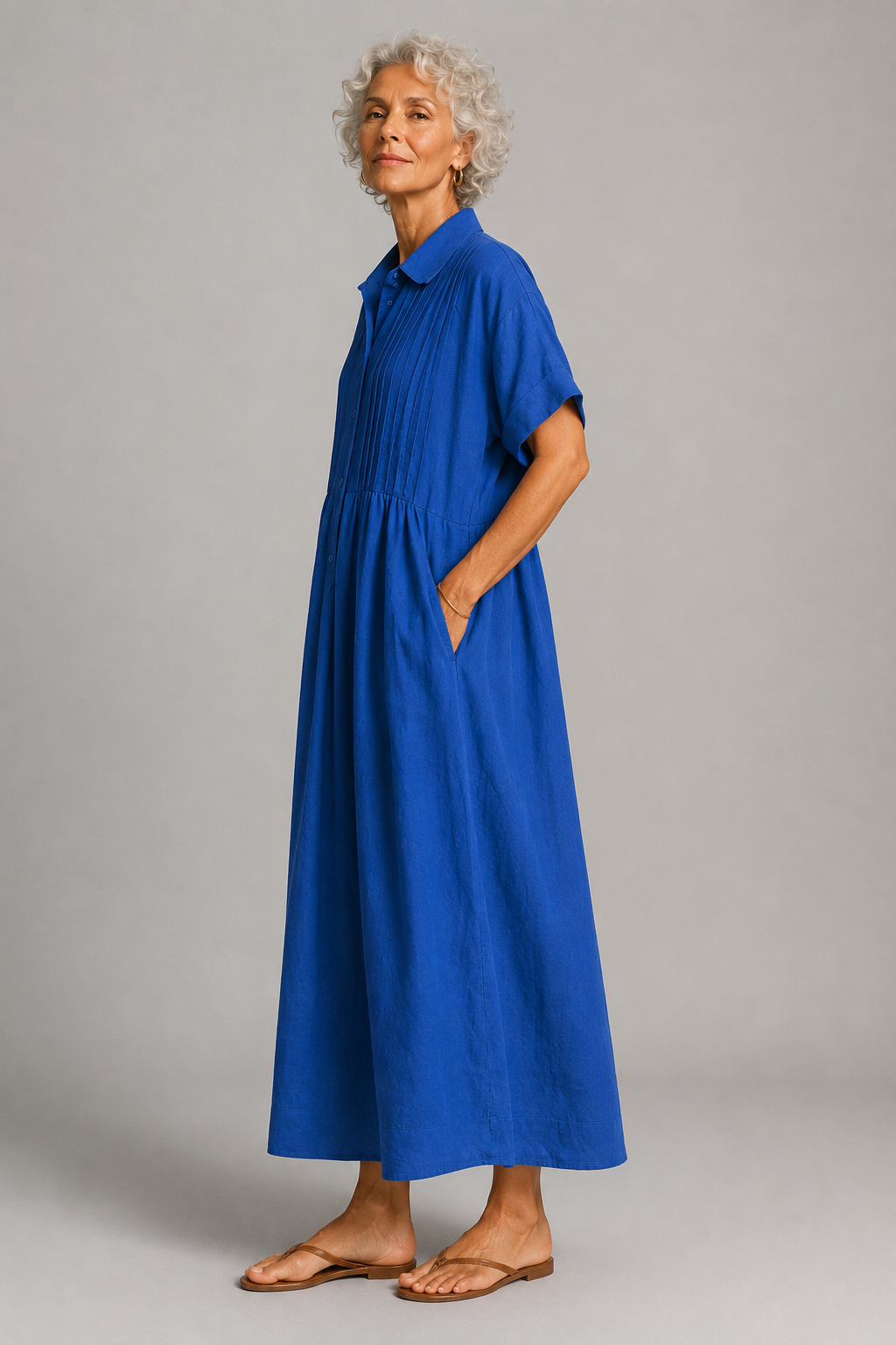 Abito estivo da donna fluido a maniche corte - Leggero ed elegante