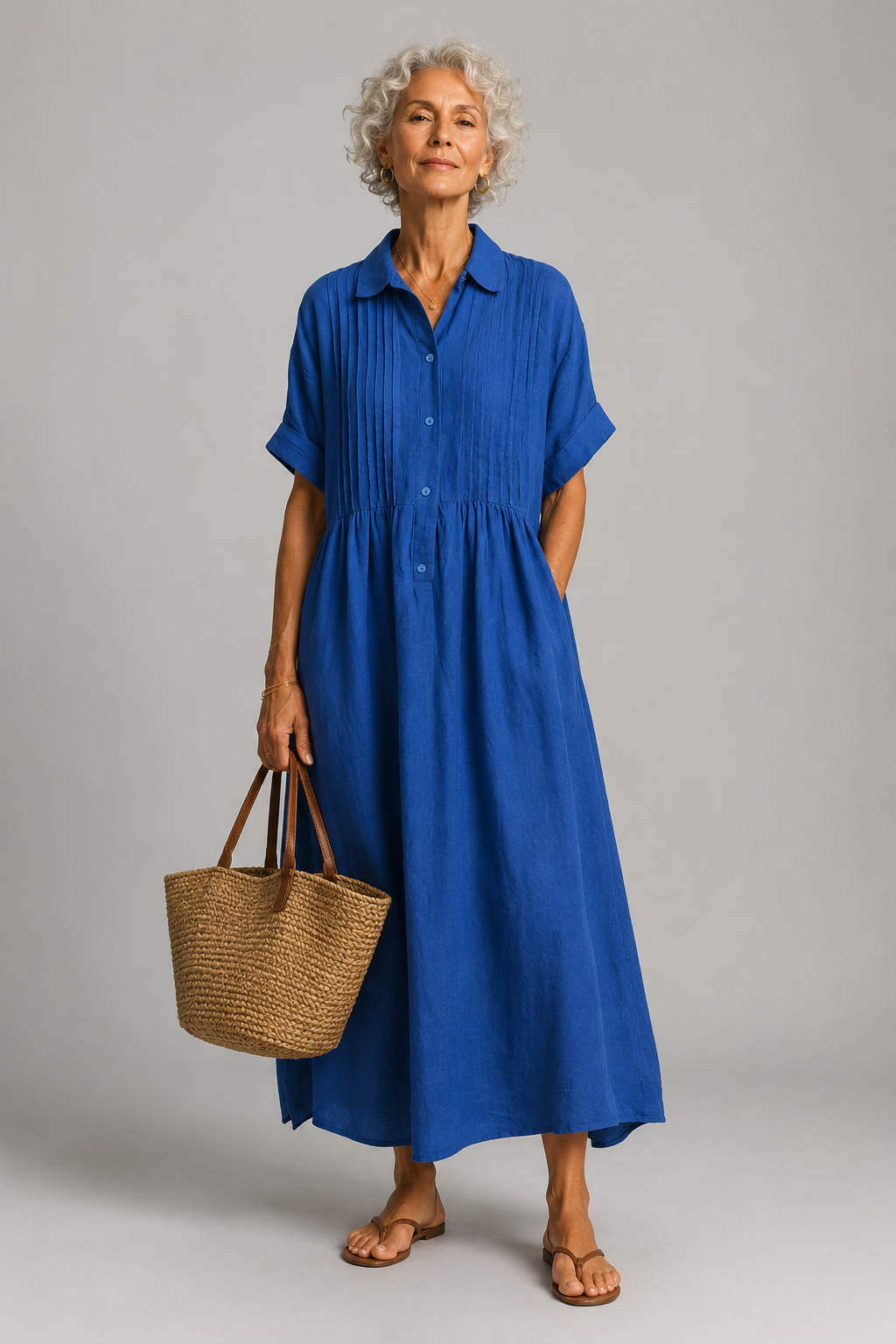 Abito estivo da donna fluido a maniche corte - Leggero ed elegante