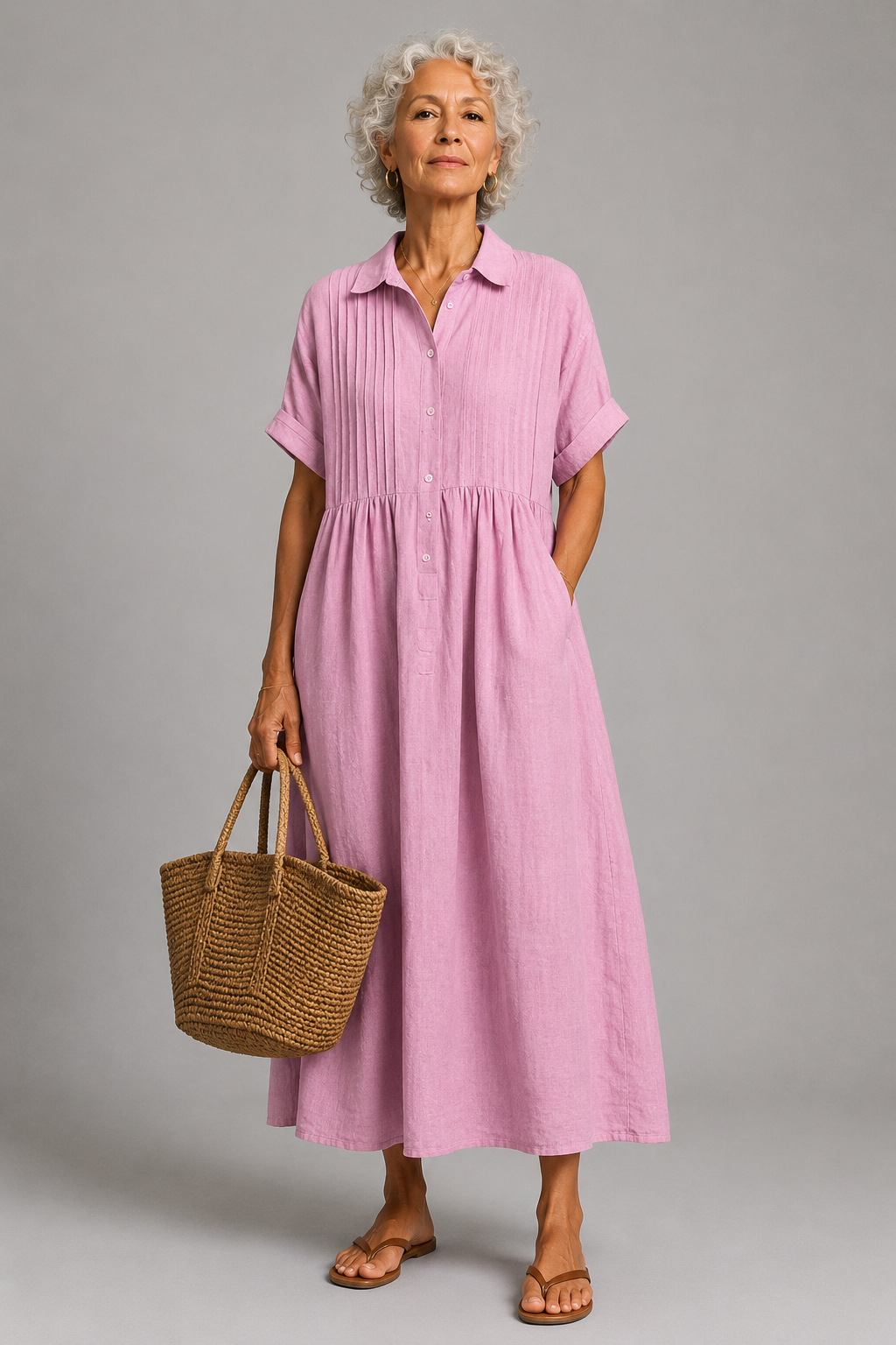 Abito estivo da donna fluido a maniche corte - Leggero ed elegante