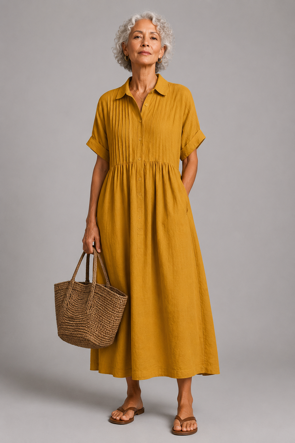 Abito estivo da donna fluido a maniche corte - Leggero ed elegante