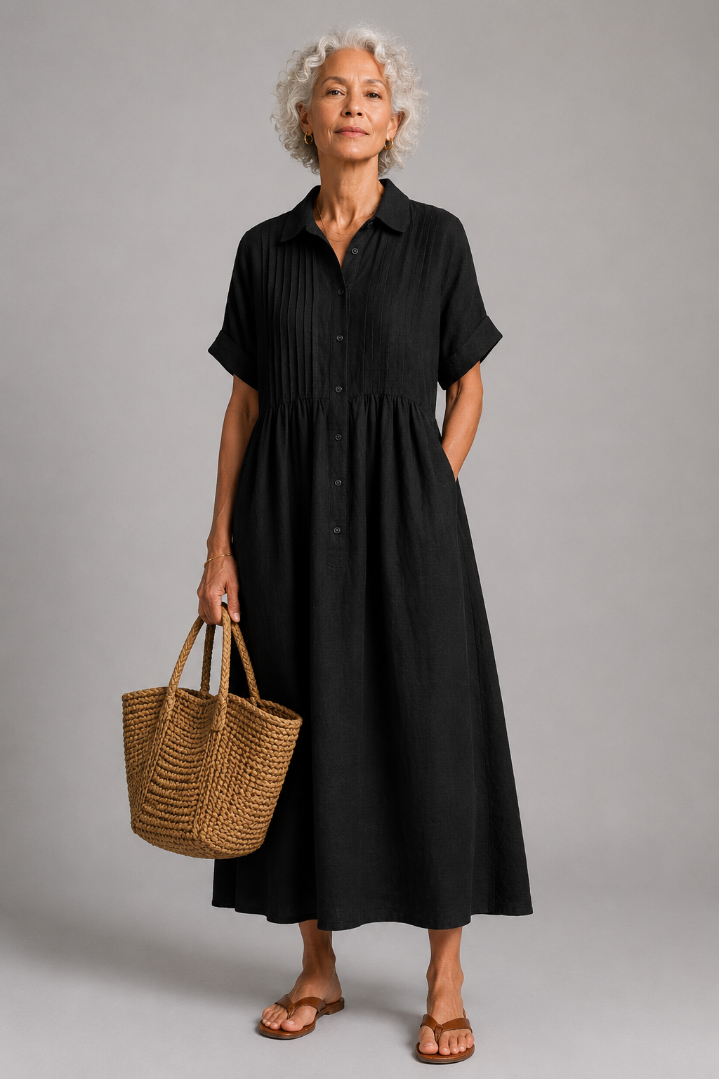Abito estivo da donna fluido a maniche corte - Leggero ed elegante