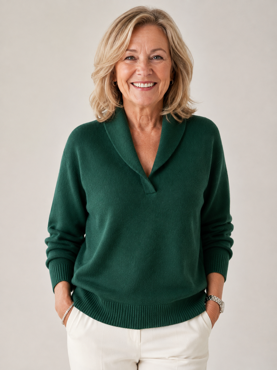 Pull femme à col en V Jules - Doux et facile à porter