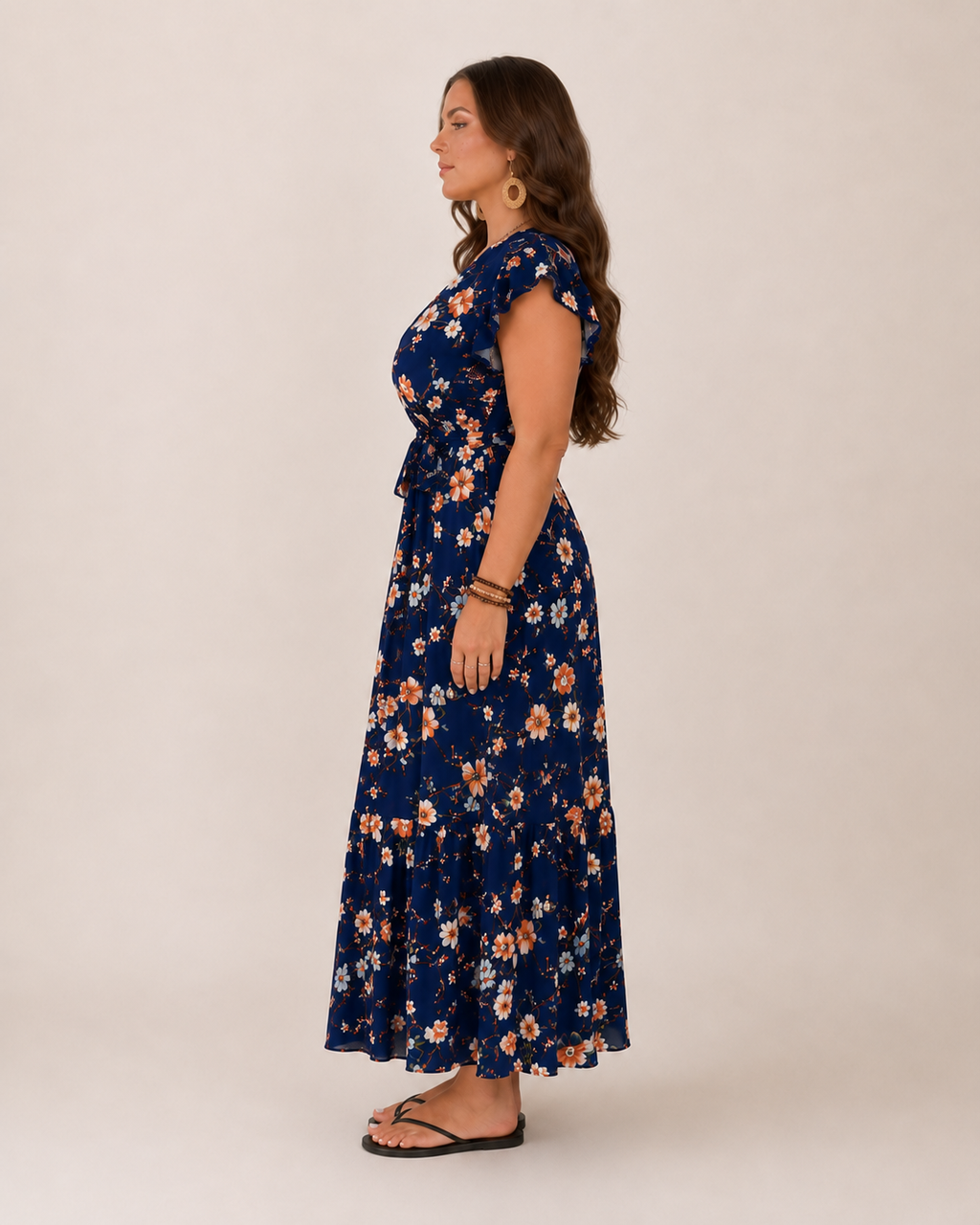 Abito maxi floreale da donna a portafoglio - Valorizzante e femminile