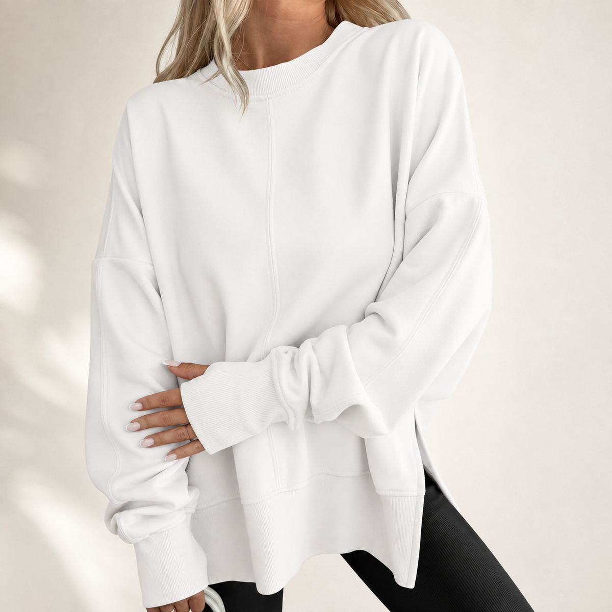 Top oversize femme à col rond - Doux et moderne