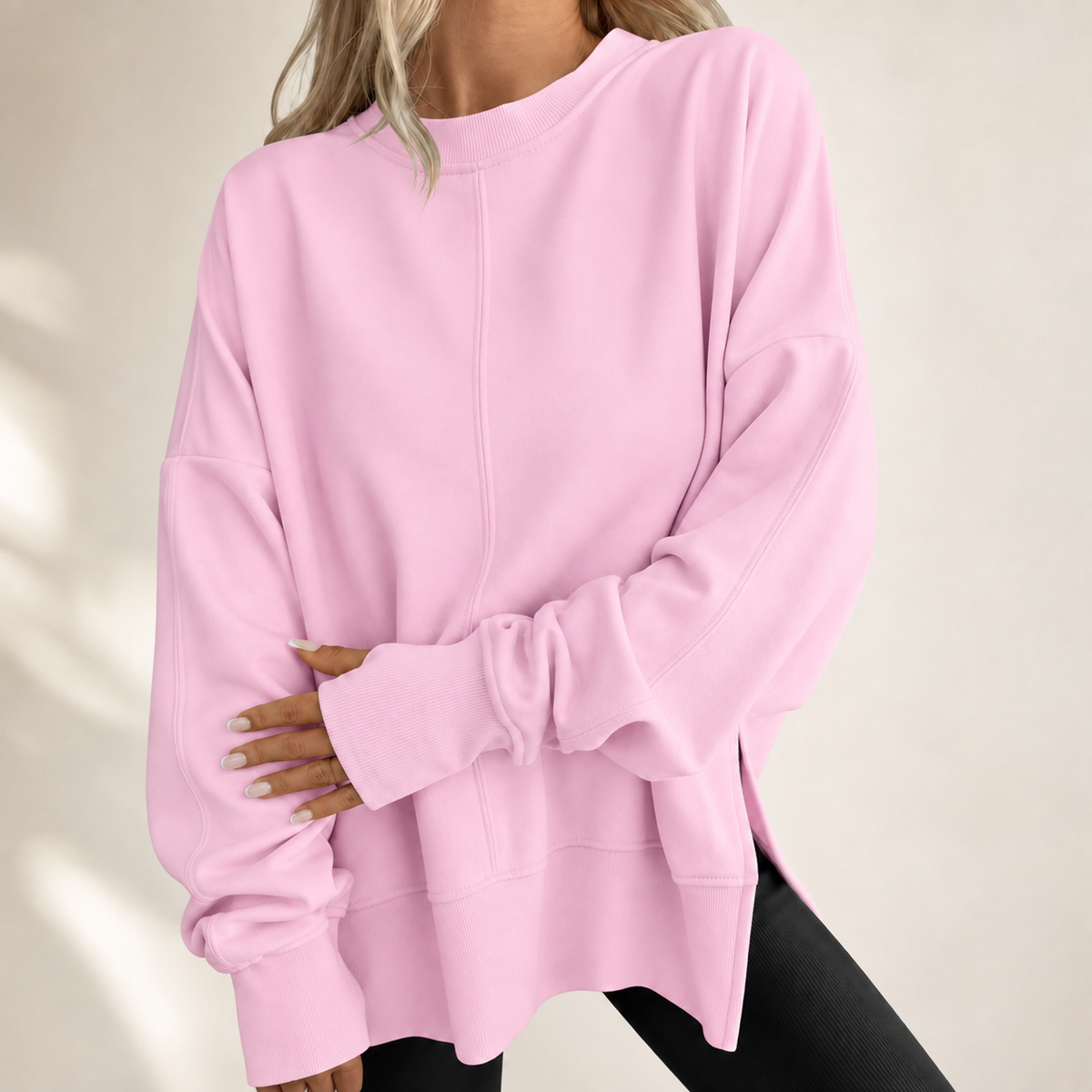 Top oversize femme à col rond - Doux et moderne