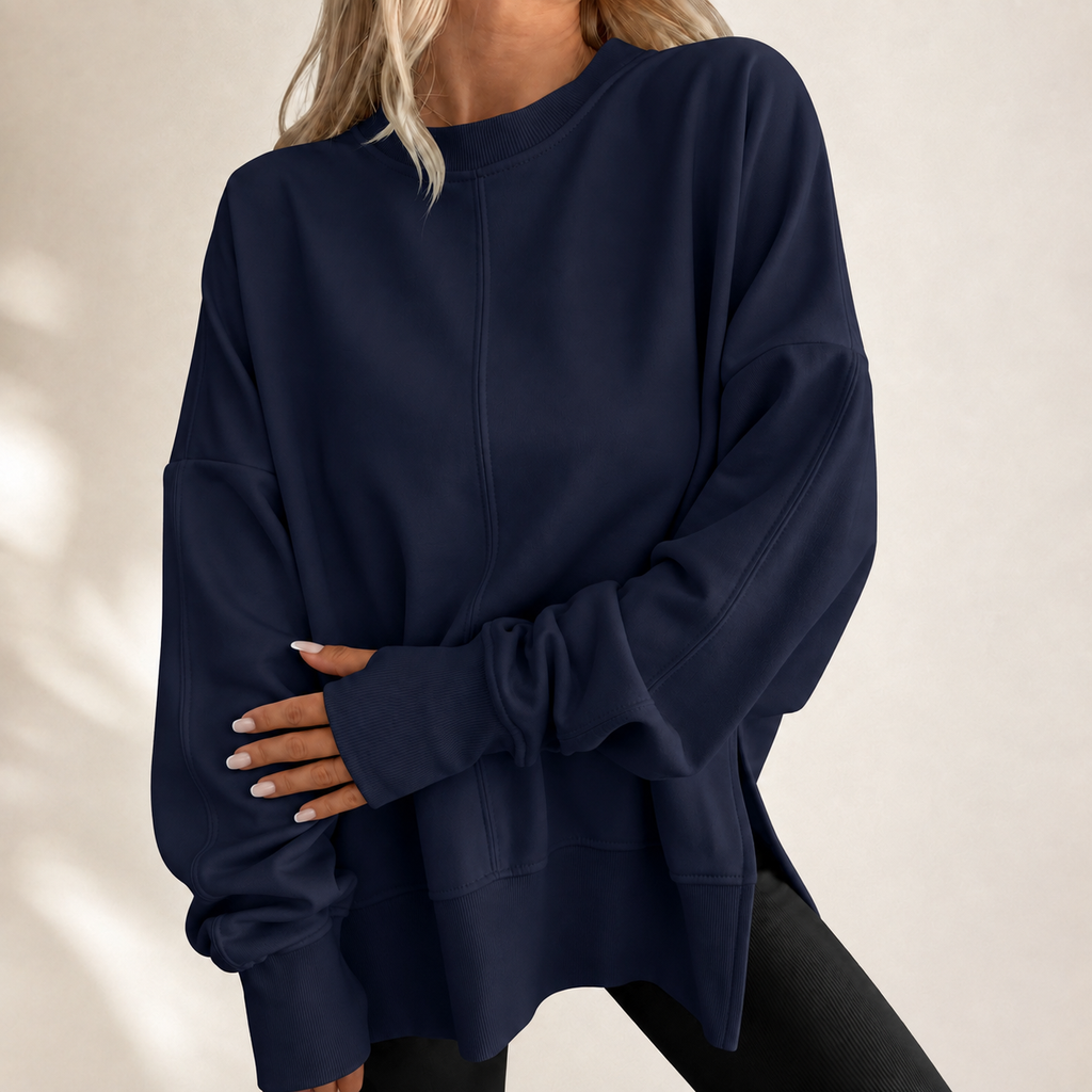 Top oversize femme à col rond - Doux et moderne