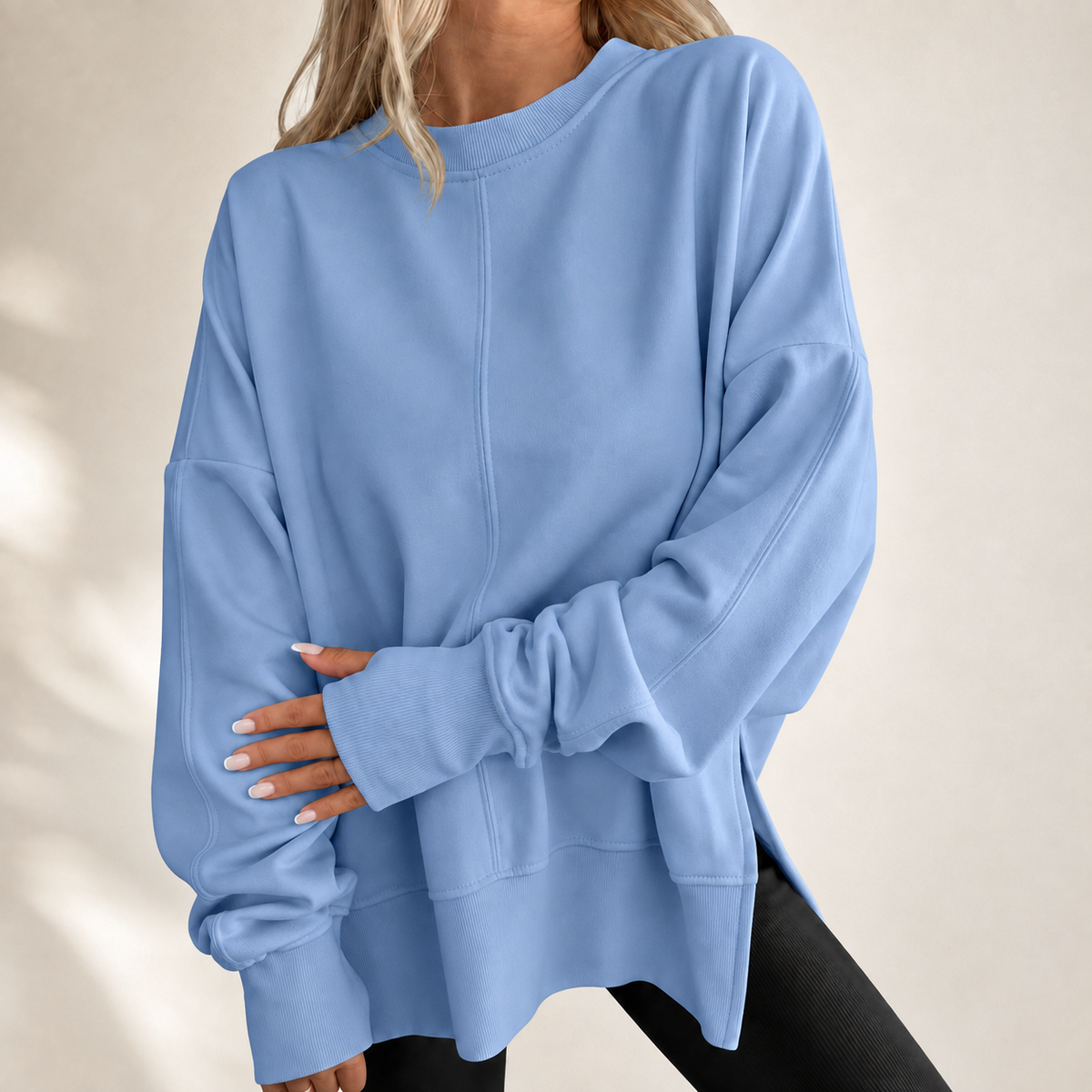 Top oversize femme à col rond - Doux et moderne