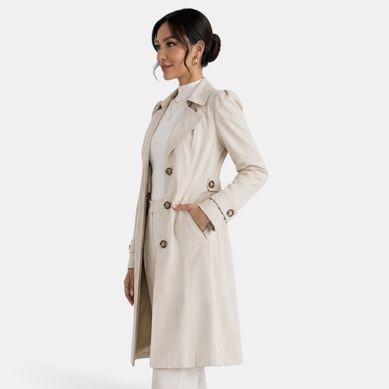 Trench élégant femme avec ceinture – Style classique, féminin et intemporel