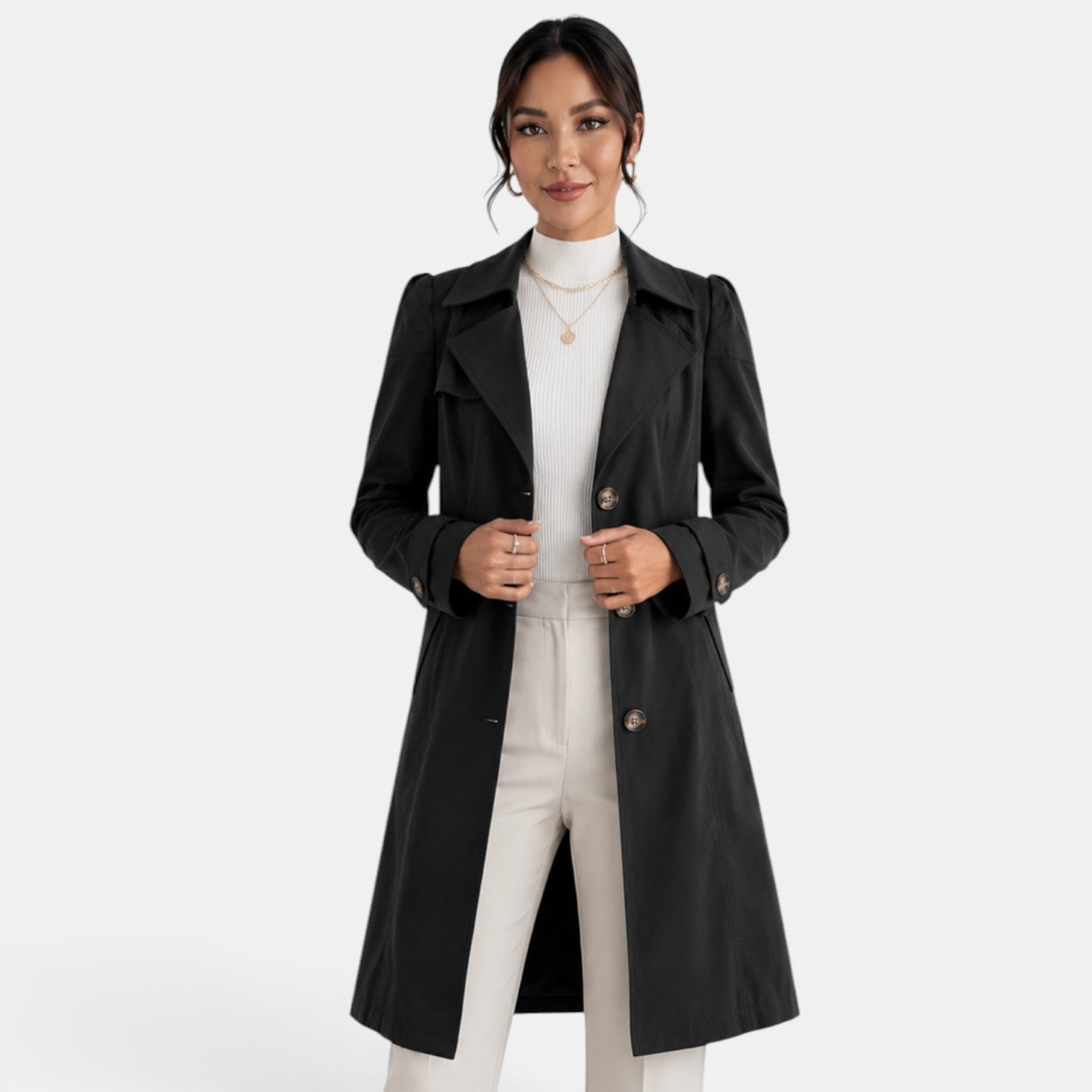 Trench élégant femme avec ceinture – Style classique, féminin et intemporel