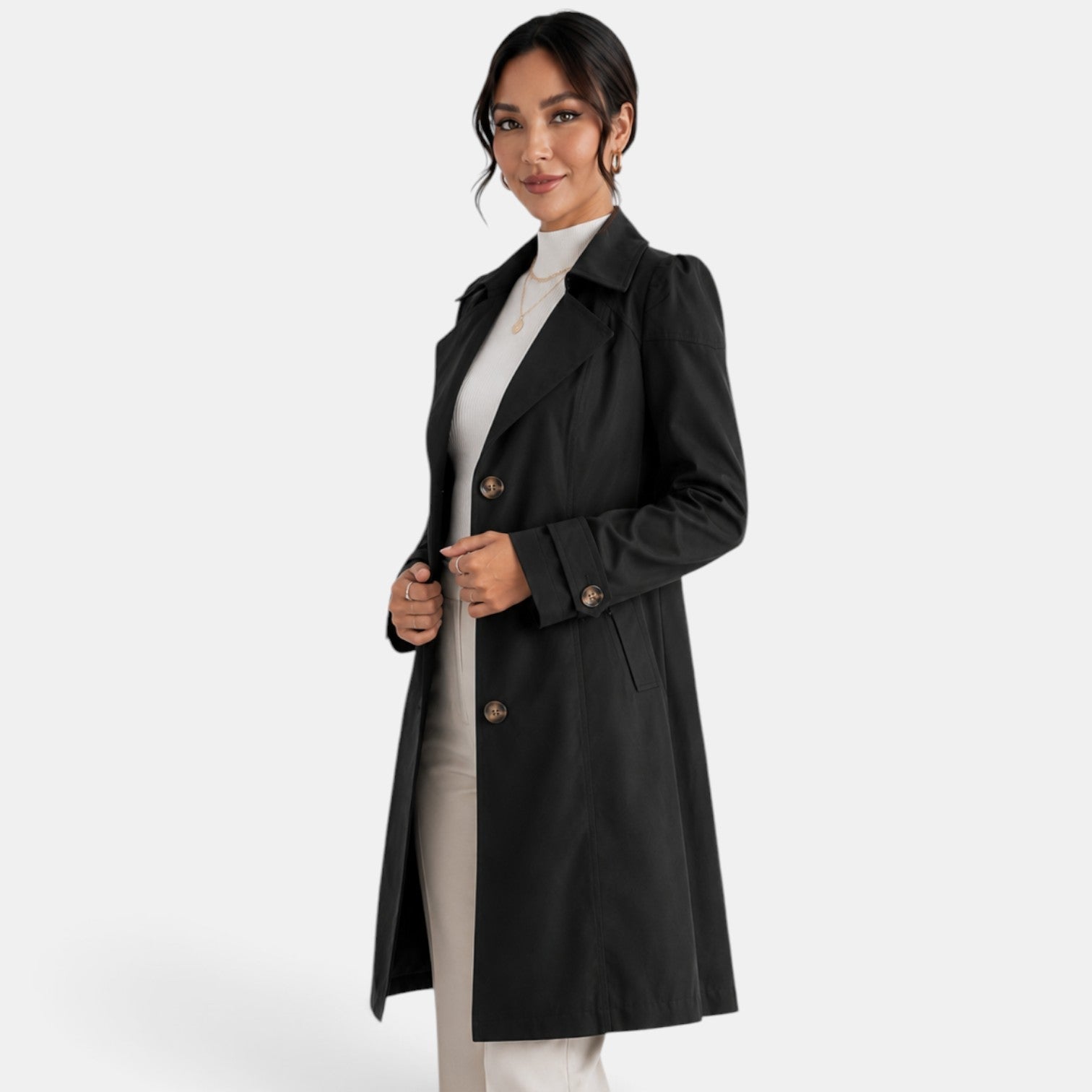 Trench élégant femme avec ceinture – Style classique, féminin et intemporel