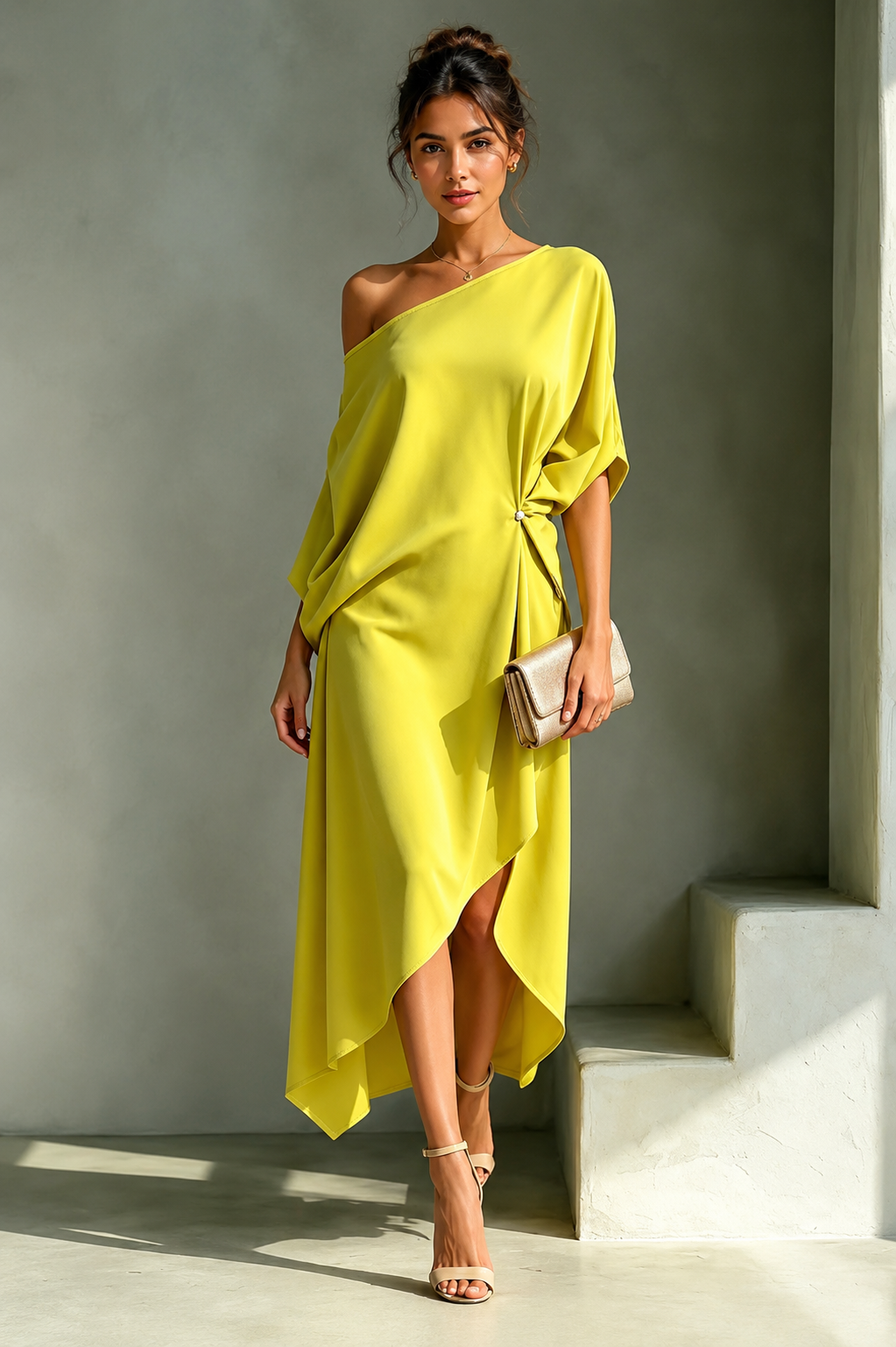 Abito asimmetrico da donna elegante - Fluido e luminoso