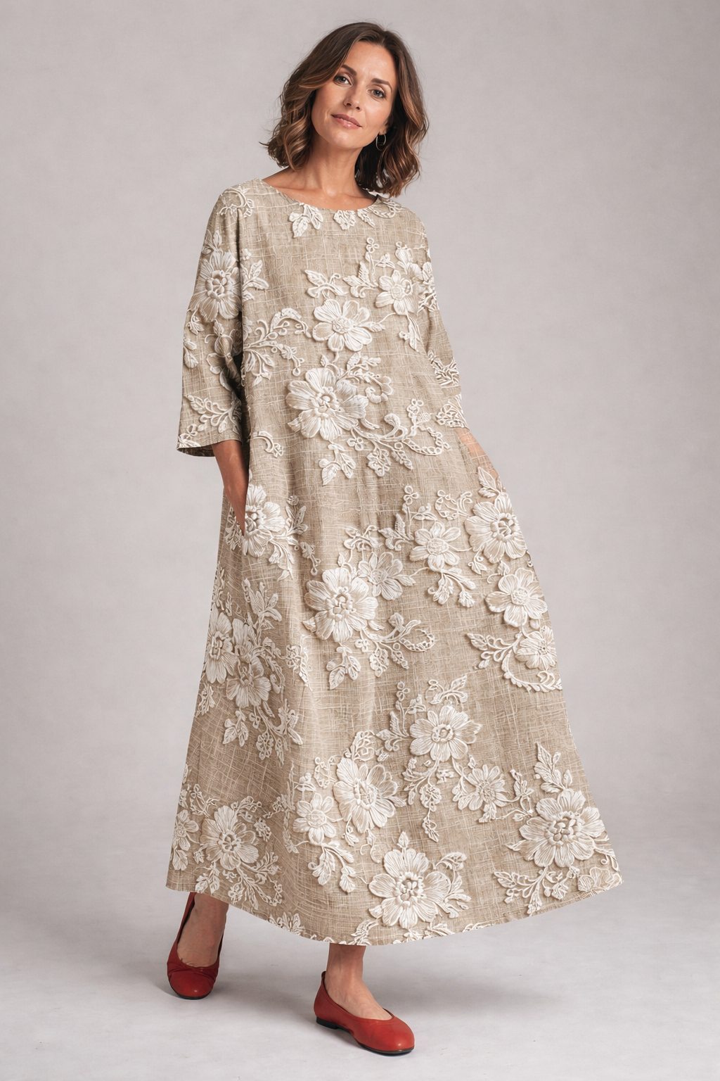 Abito maxi stampato da donna – Elegante e fluido