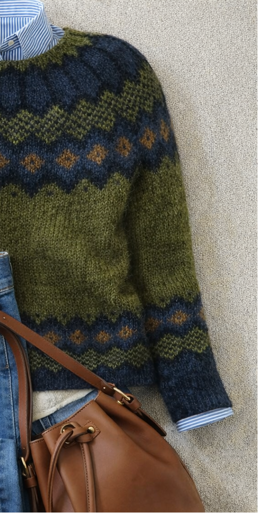 Nordisk striktrøje til kvinder - Varm og med heritage-look