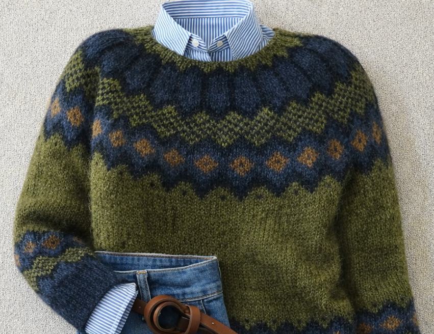 Nordisk striktrøje til kvinder - Varm og med heritage-look