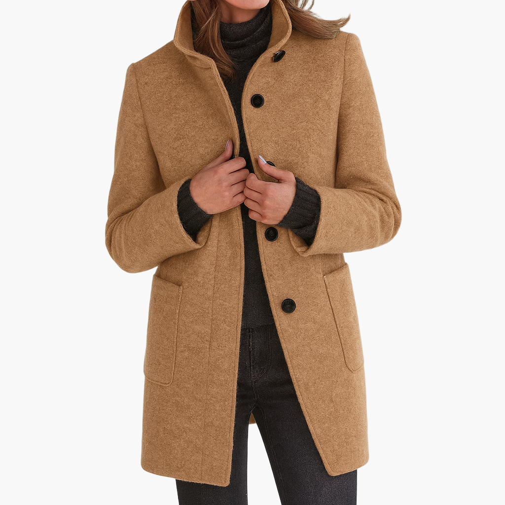 Cappotto corto in misto lana da donna moderno – Elegante giacca monopetto