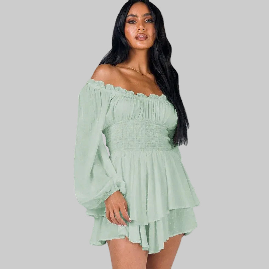 Tuta corta da donna con spalle scoperte - Chic e leggera