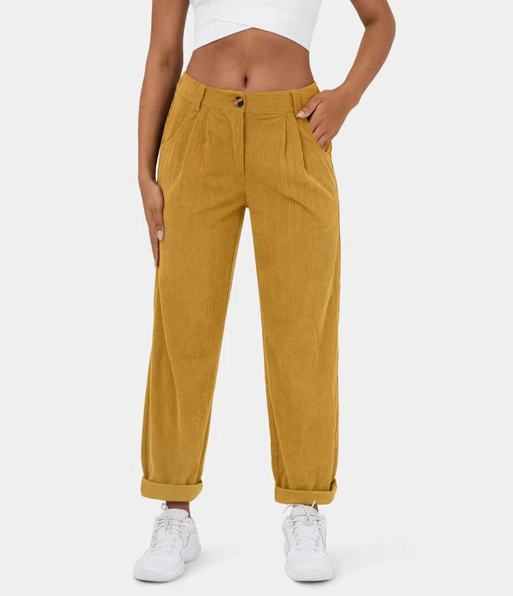Pantaloni sartoriali eleganti a coste da donna
