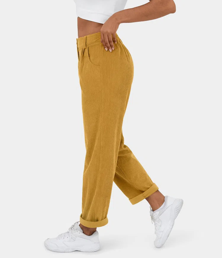 Pantaloni sartoriali eleganti a coste da donna