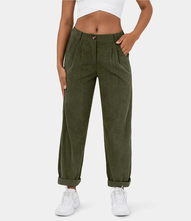Pantaloni sartoriali eleganti a coste da donna