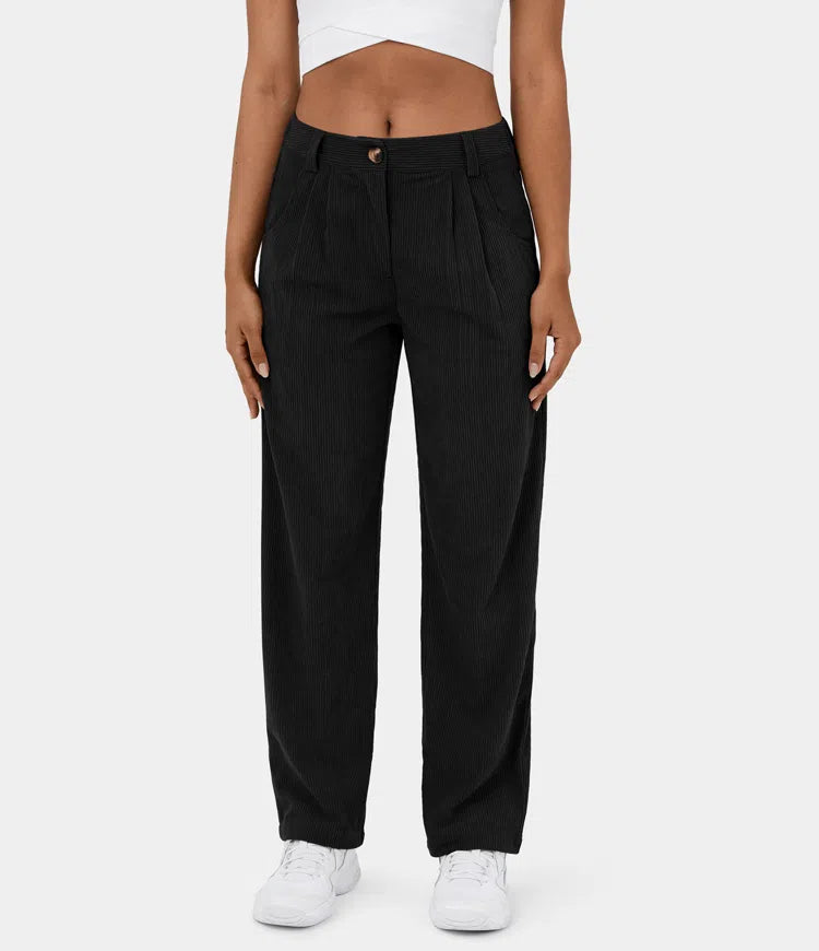 Pantaloni sartoriali eleganti a coste da donna