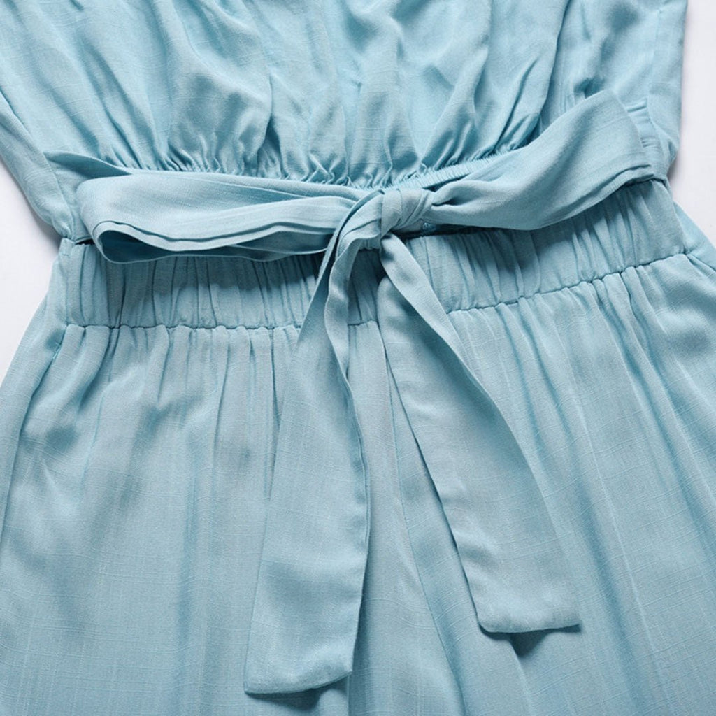 Tuta donna bustier a gamba larga – Vita annodata elegante