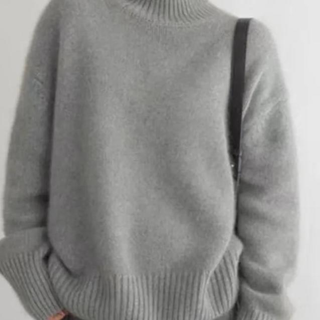Maglione da donna oversize a collo alto in cashmere – Morbido, caldo, elegante, casual