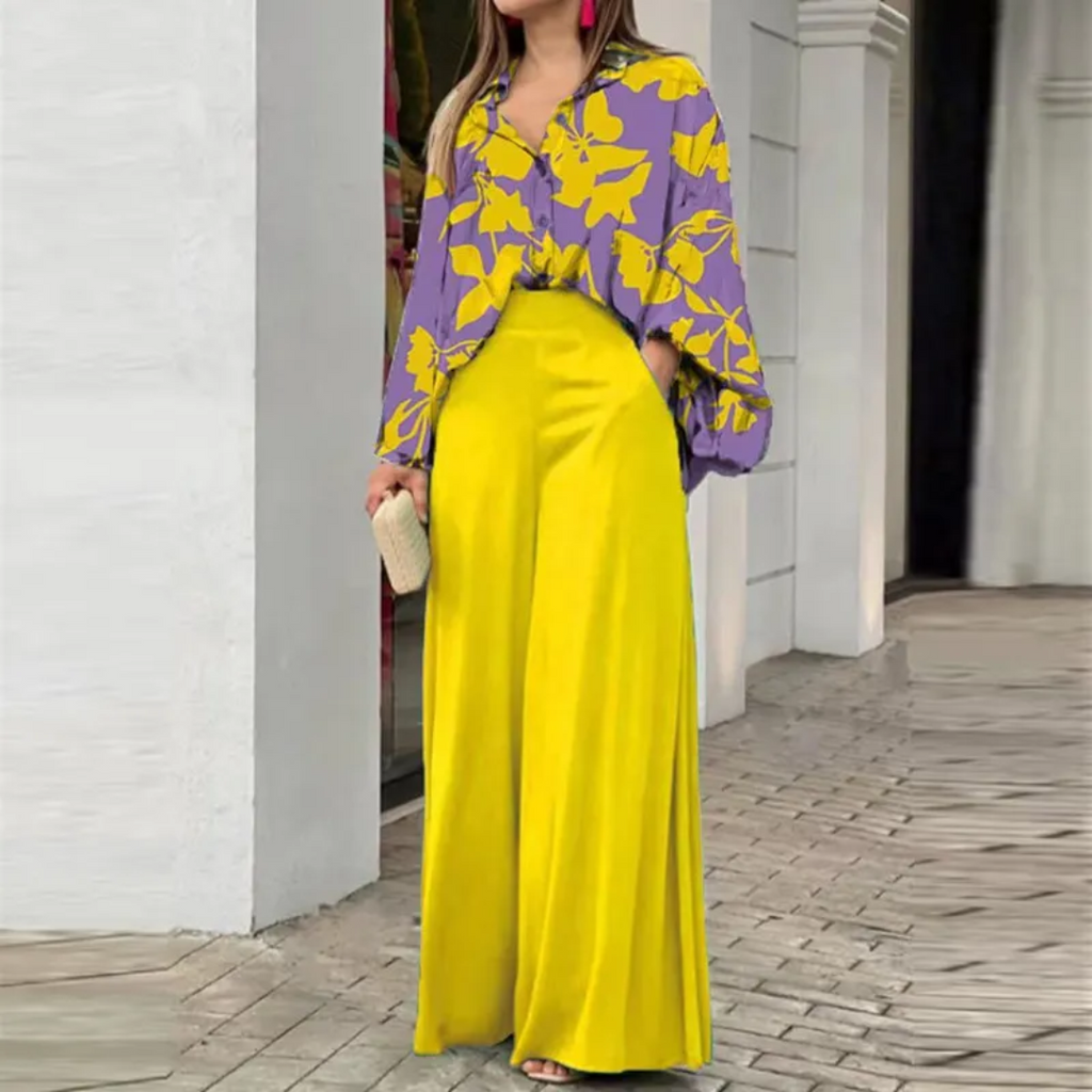 Completo da donna in 2 pezzi - Tessuto leggero, perfetto per un outfit casual ed elegante