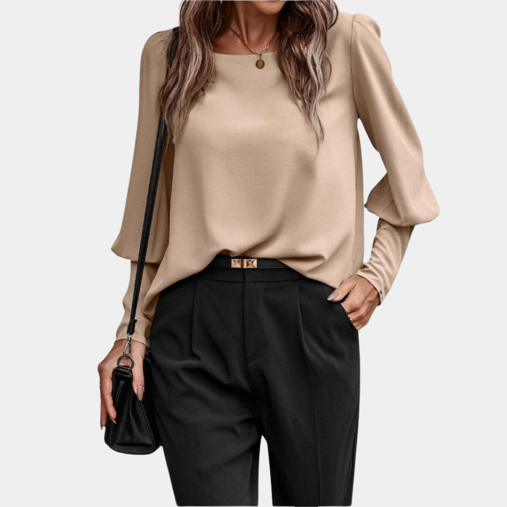 Blusa elegante premium da donna – Top elegante con maniche lunghe a palloncino