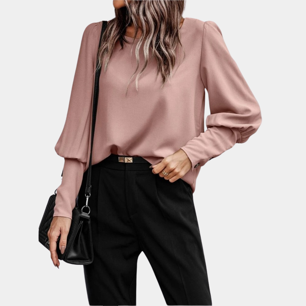 Blusa elegante premium da donna – Top elegante con maniche lunghe a palloncino