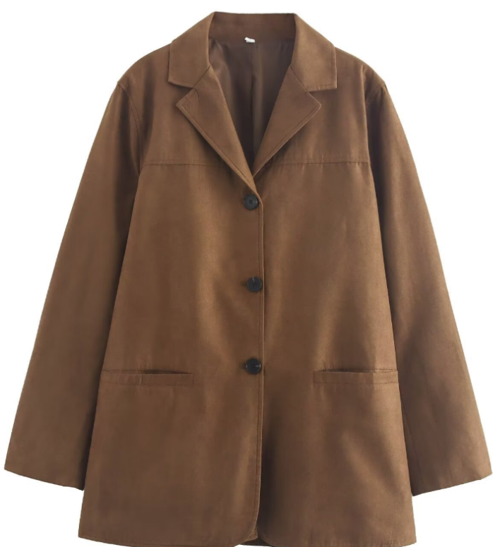 Blazer donna oversize effetto camoscio - Chic e versatile