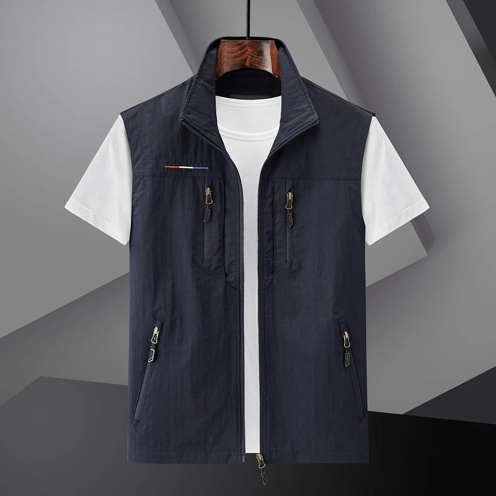 Gilet multitasche da viaggio da uomo – Abbigliamento estivo leggero per attività all'aperto