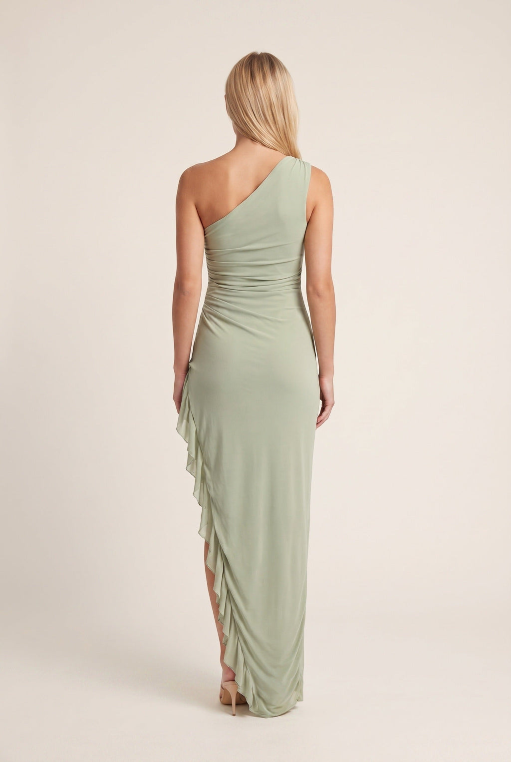 Abito maxi monospalla da donna con volant - Elegante e valorizzante