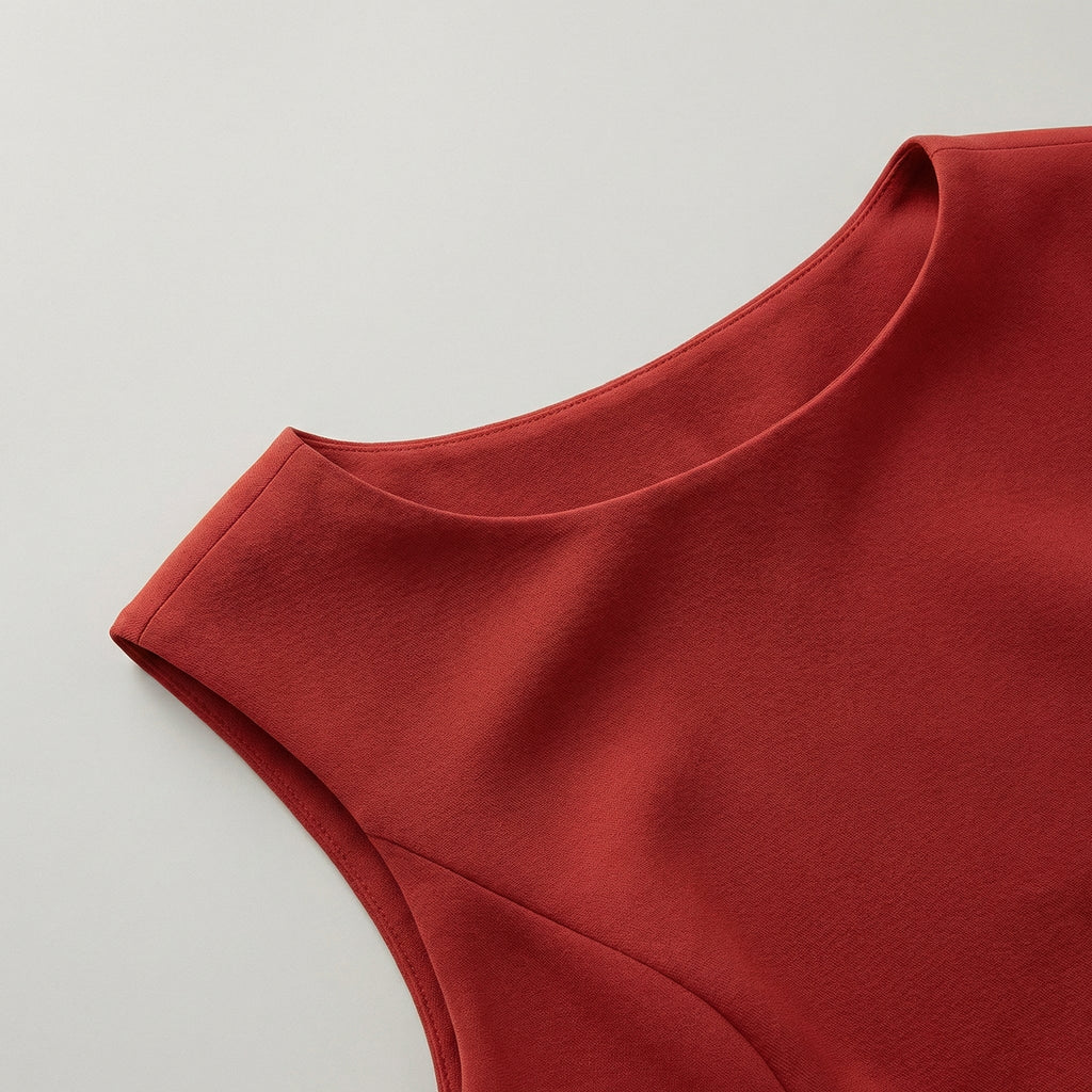 Abito midi senza maniche da donna con orlo asimmetrico - elegante stile per feste estive