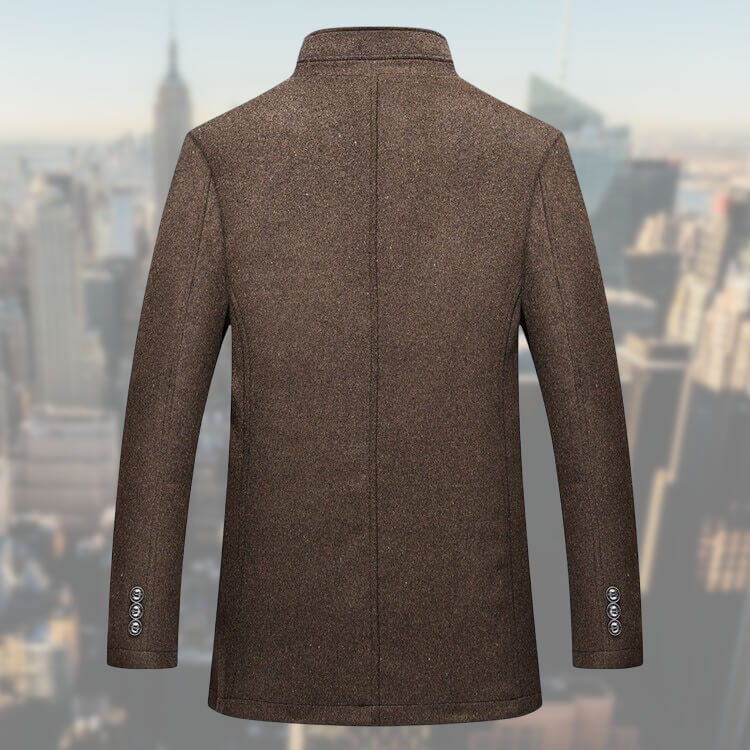 Cappotto invernale da uomo in misto lana con gilet staccabile – Soprabito di media lunghezza