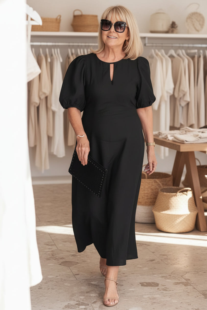 Abito Maxi Elegante Nero da Donna – Abbigliamento da Sera Formale