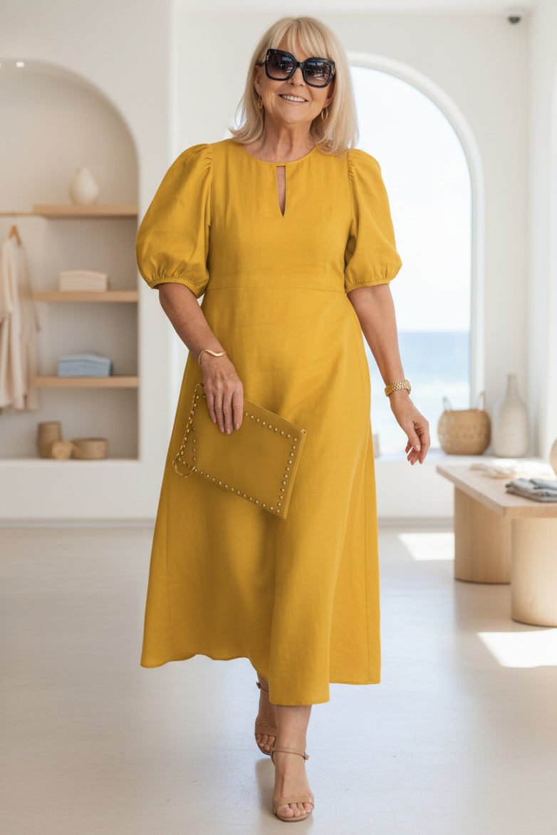 Elegante abito lungo nero da donna - Abito chic e senza tempo