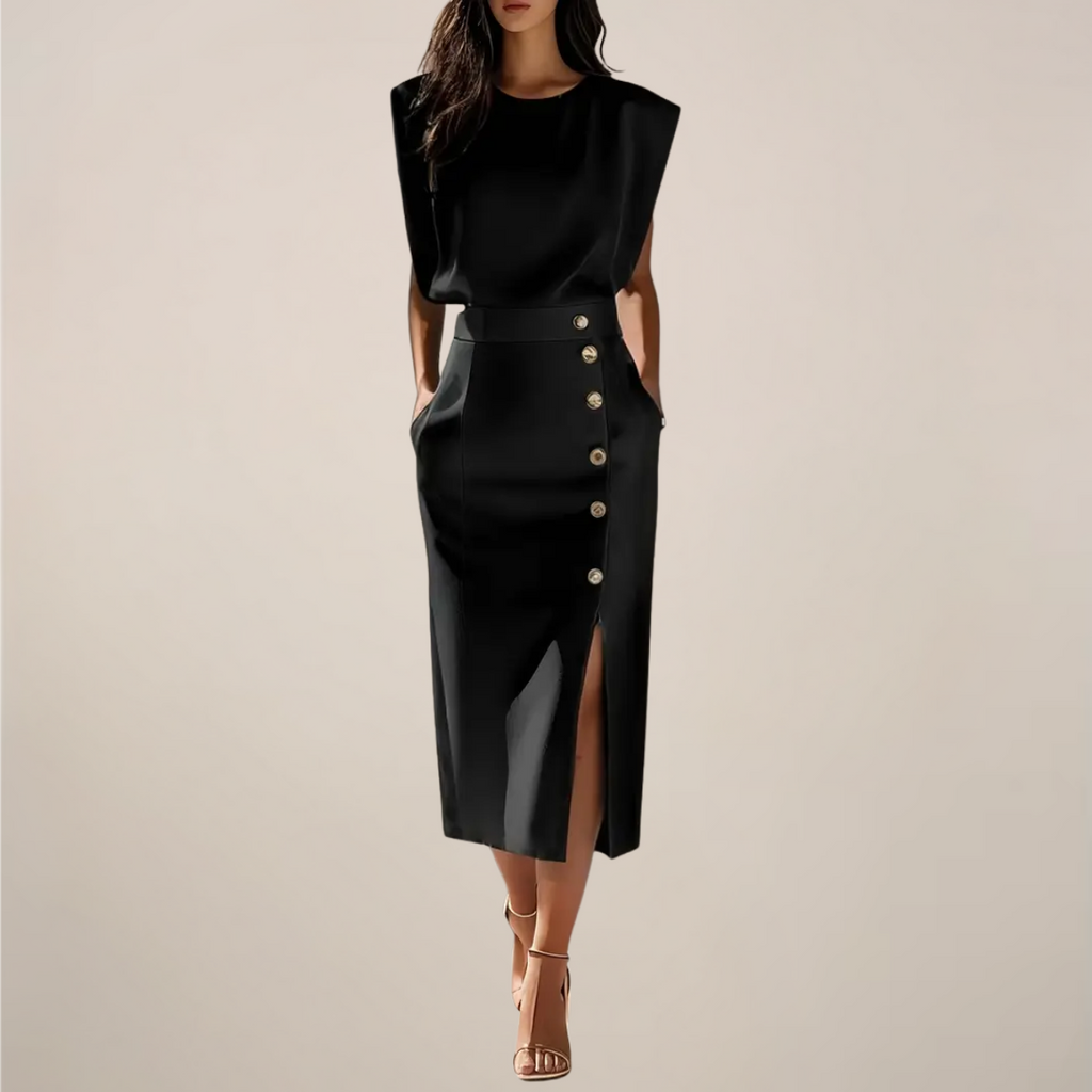 Abito midi elegante da donna – Fluido e femminile
