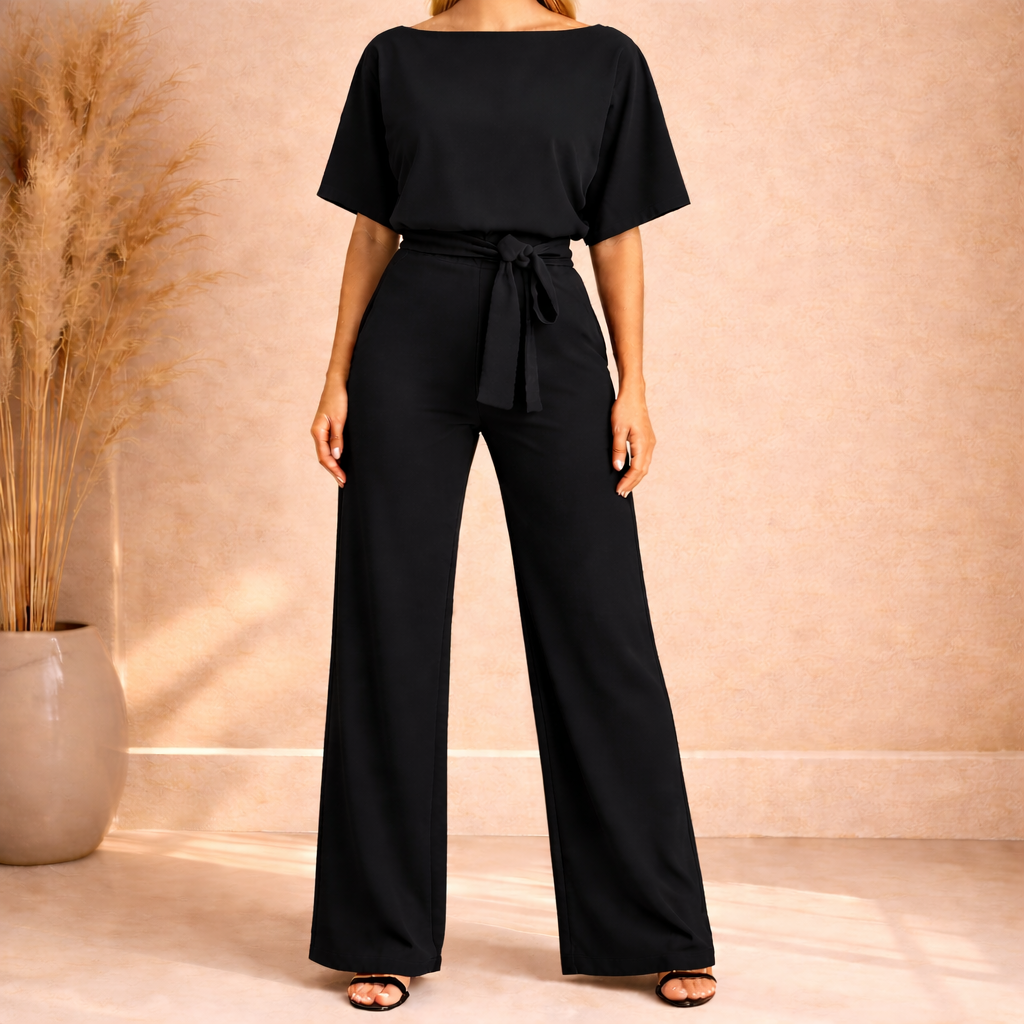 Tuta con fiocco da donna e gamba ampia - Chic e raffinata
