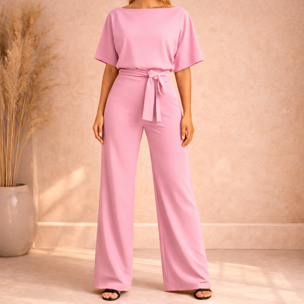 Tuta con fiocco da donna e gamba ampia - Chic e raffinata