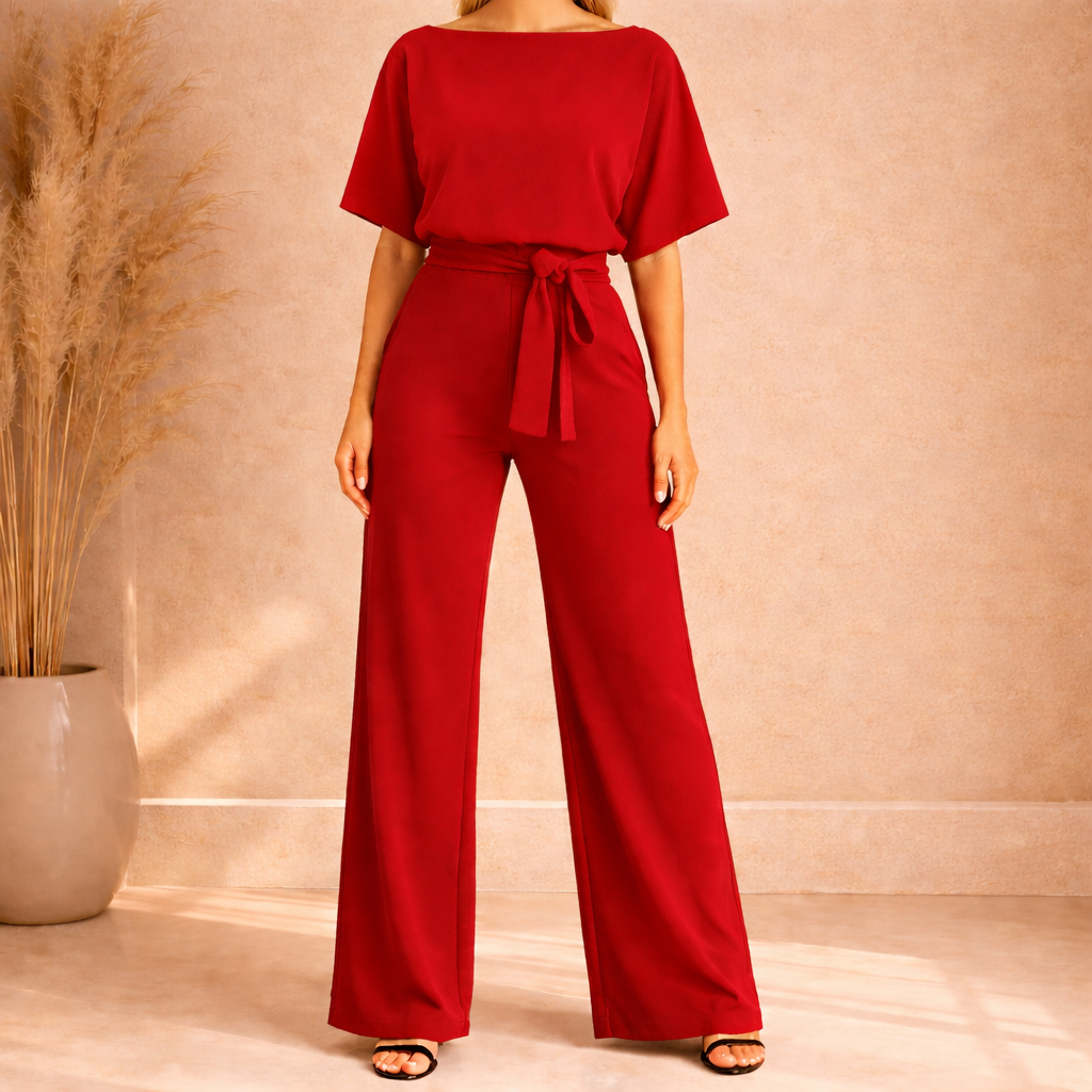 Tuta con fiocco da donna e gamba ampia - Chic e raffinata