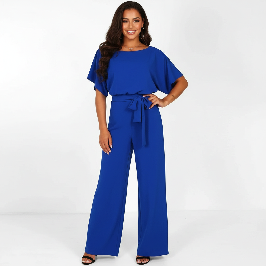 Elegante tuta da donna con cintura in - vita e vestibilità fluida.