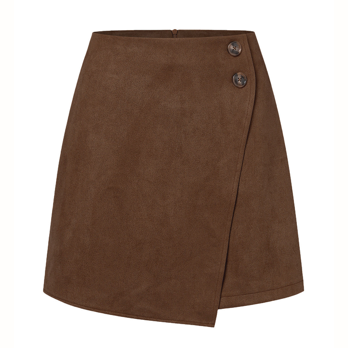 Minigonna in pelle scamosciata di lusso per donna – Gonna in velluto a coste asimmetrica slim fit