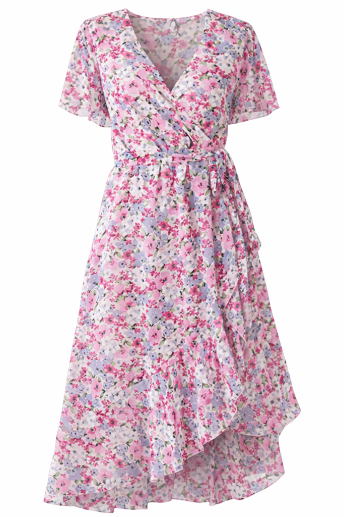 Abito midi floreale da donna – Taglio elegante e fascino romantico