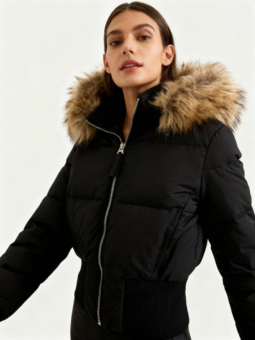 Giacca trapuntata leggera isolante da donna – Cappotto invernale con cappuccio rimovibile